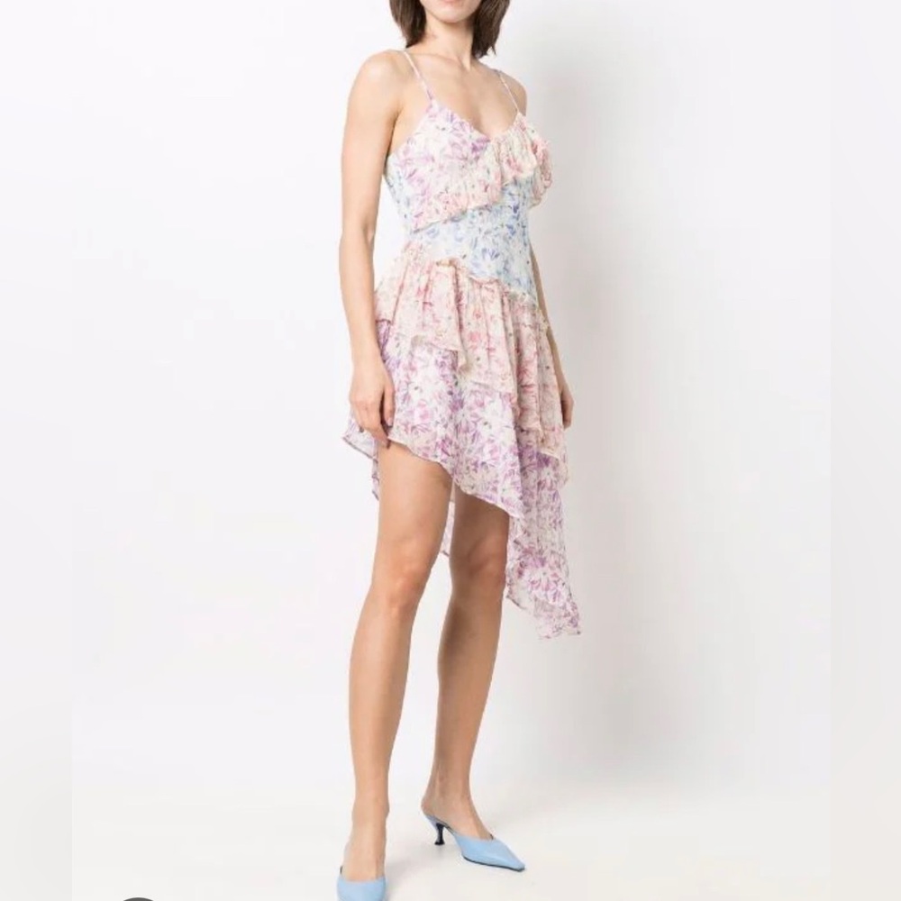 Love Shack Fancy Asymmetrical Floral Dress